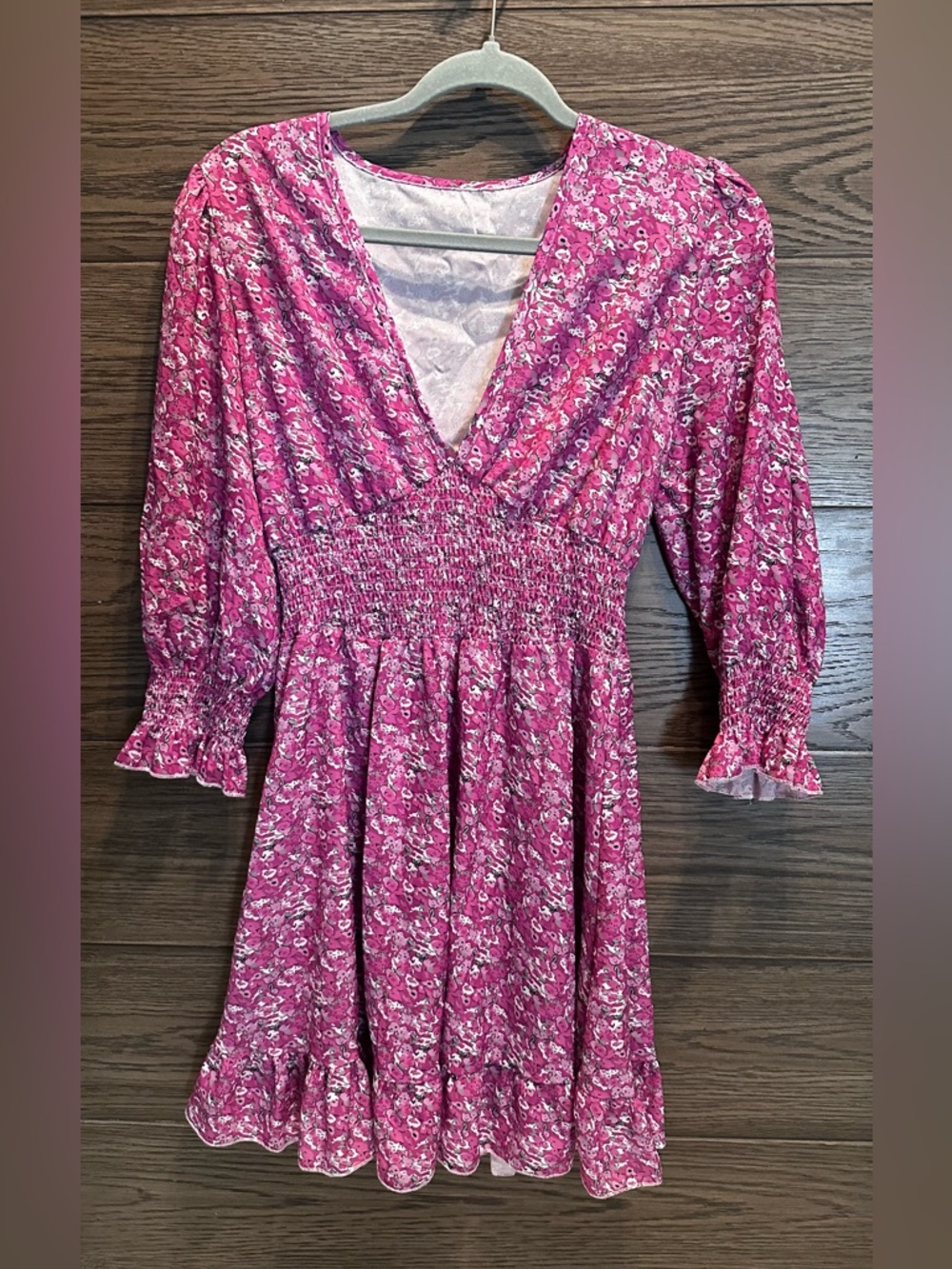 Source Unknown Pink Floral Mini Dress